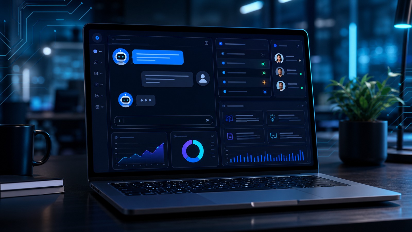AI customer service dashboard on a laptop for small business support teams