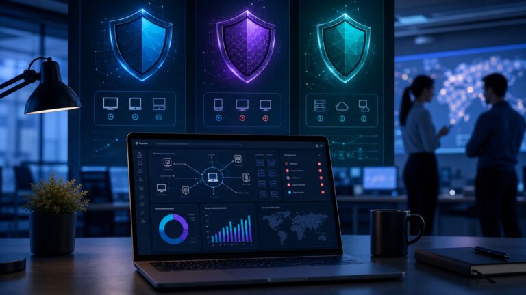 Endpoint protection comparison dashboard for small business cybersecurity