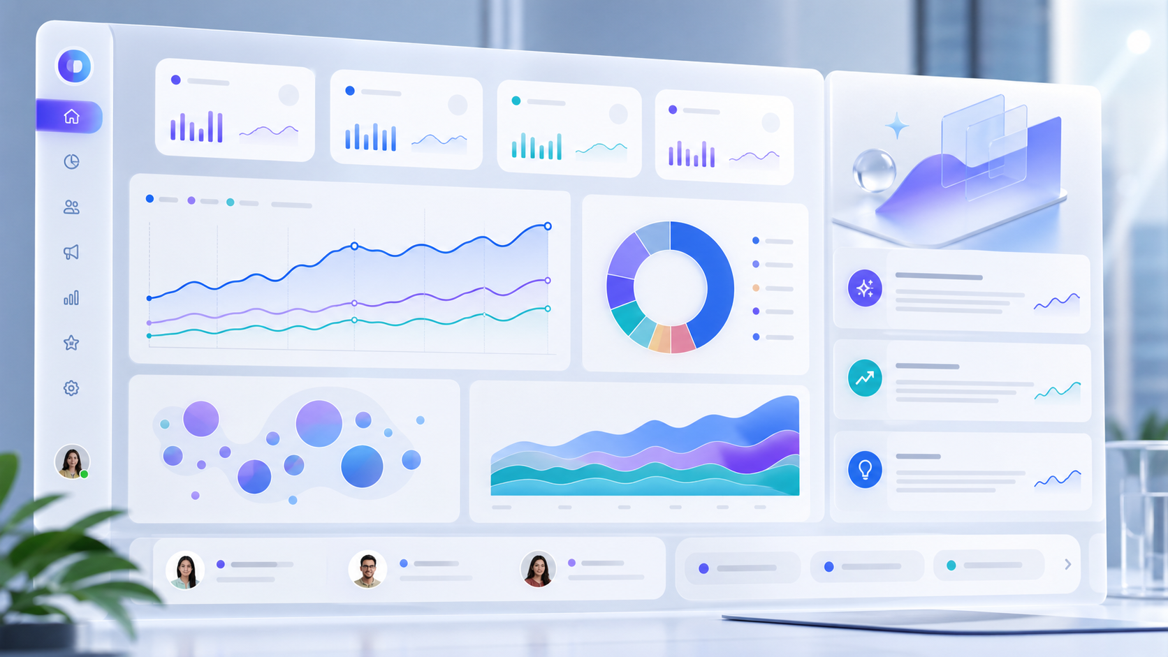 Analytics dashboard for competitor share of voice and topic trends