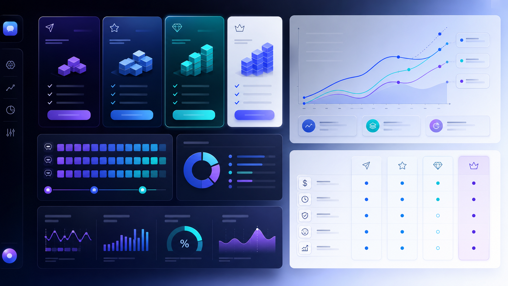 AI customer support SaaS pricing and ROI dashboard illustration