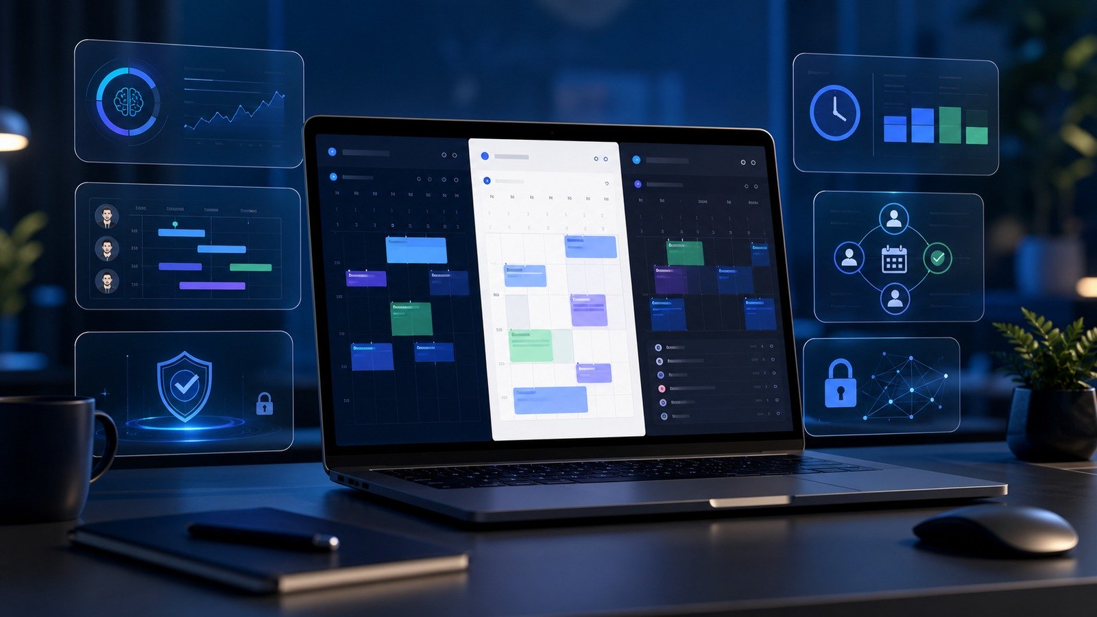 AI calendar app comparison dashboard for Reclaim.ai, Motion and Clockwise alternatives