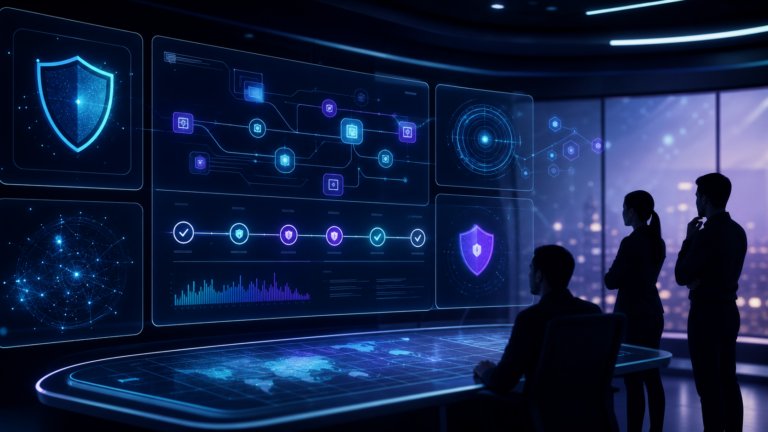 AI security operations dashboard showing patch priorities for small business systems