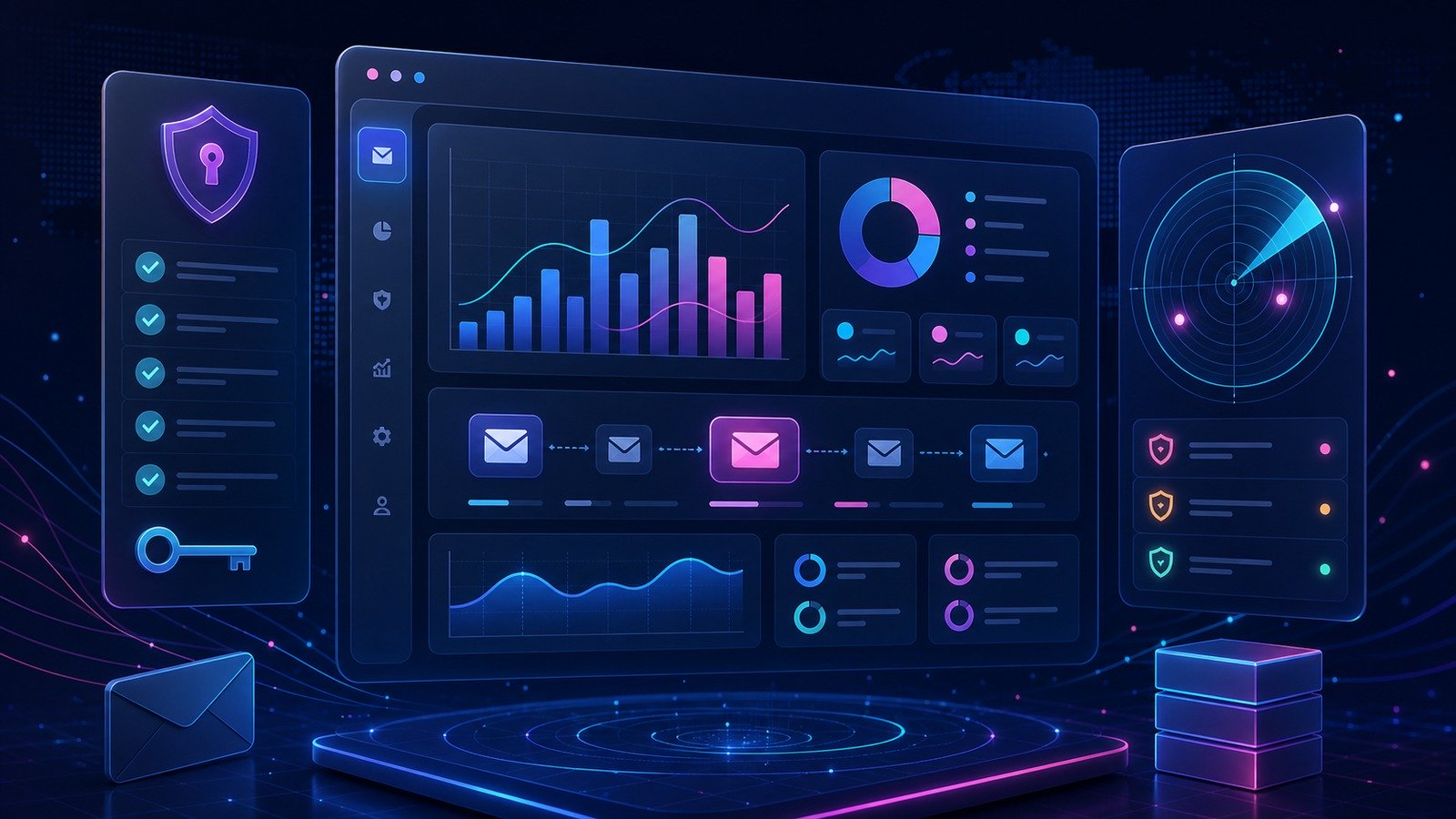 Email deliverability monitoring dashboard with inbox placement and blocklist radar