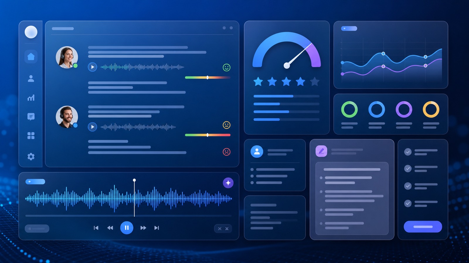 CloudTalk AI conversation intelligence interface with call scoring and summaries