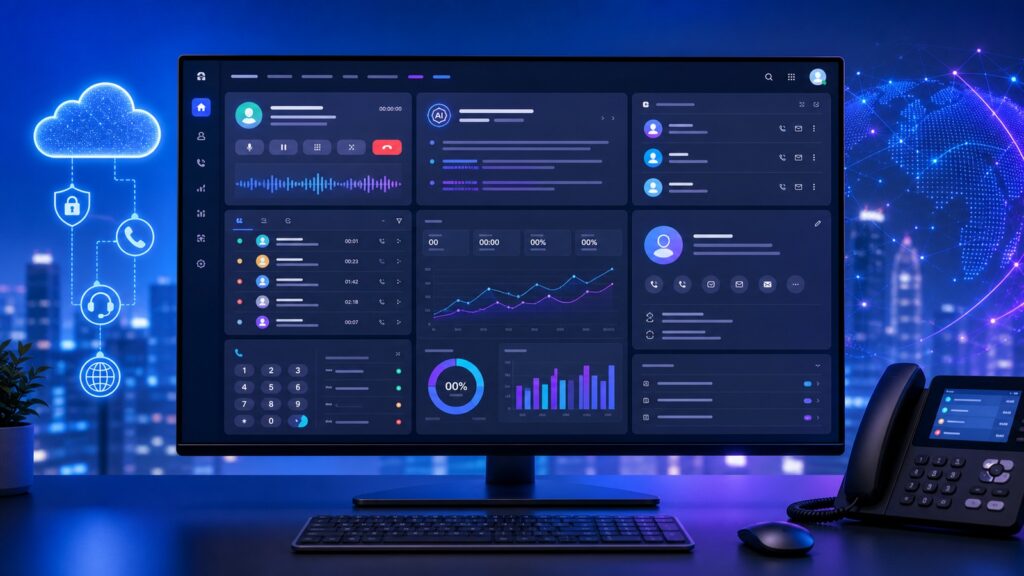 CloudTalk review dashboard showing AI call summaries analytics and cloud telephony workflows