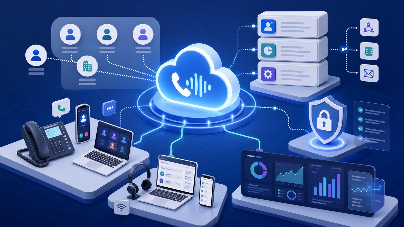 Secure cloud phone architecture for small business