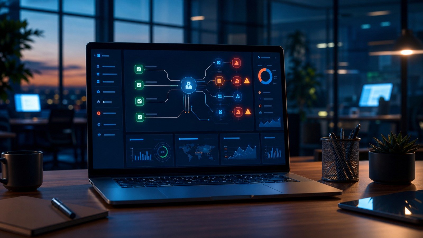 Shadow AI SaaS security dashboard showing approved apps, unknown AI app connections, and risk alerts