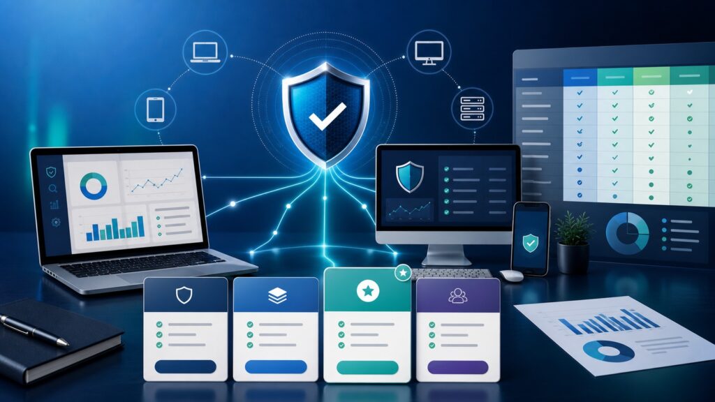 Endpoint security pricing comparison dashboard for small business IT teams