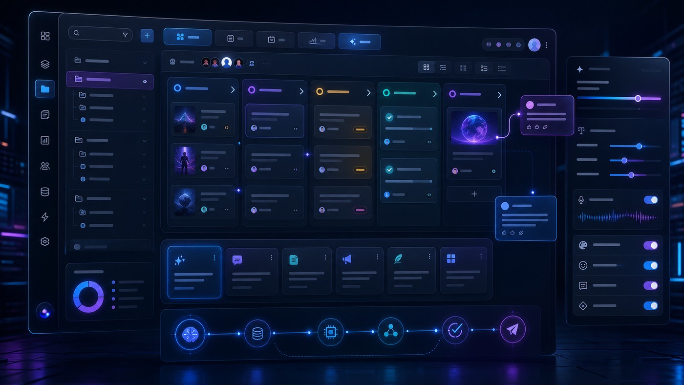 Team content operations dashboard illustration