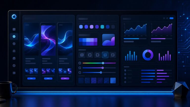 AI ad creative tools comparison dashboard with ad variants brand controls and performance charts