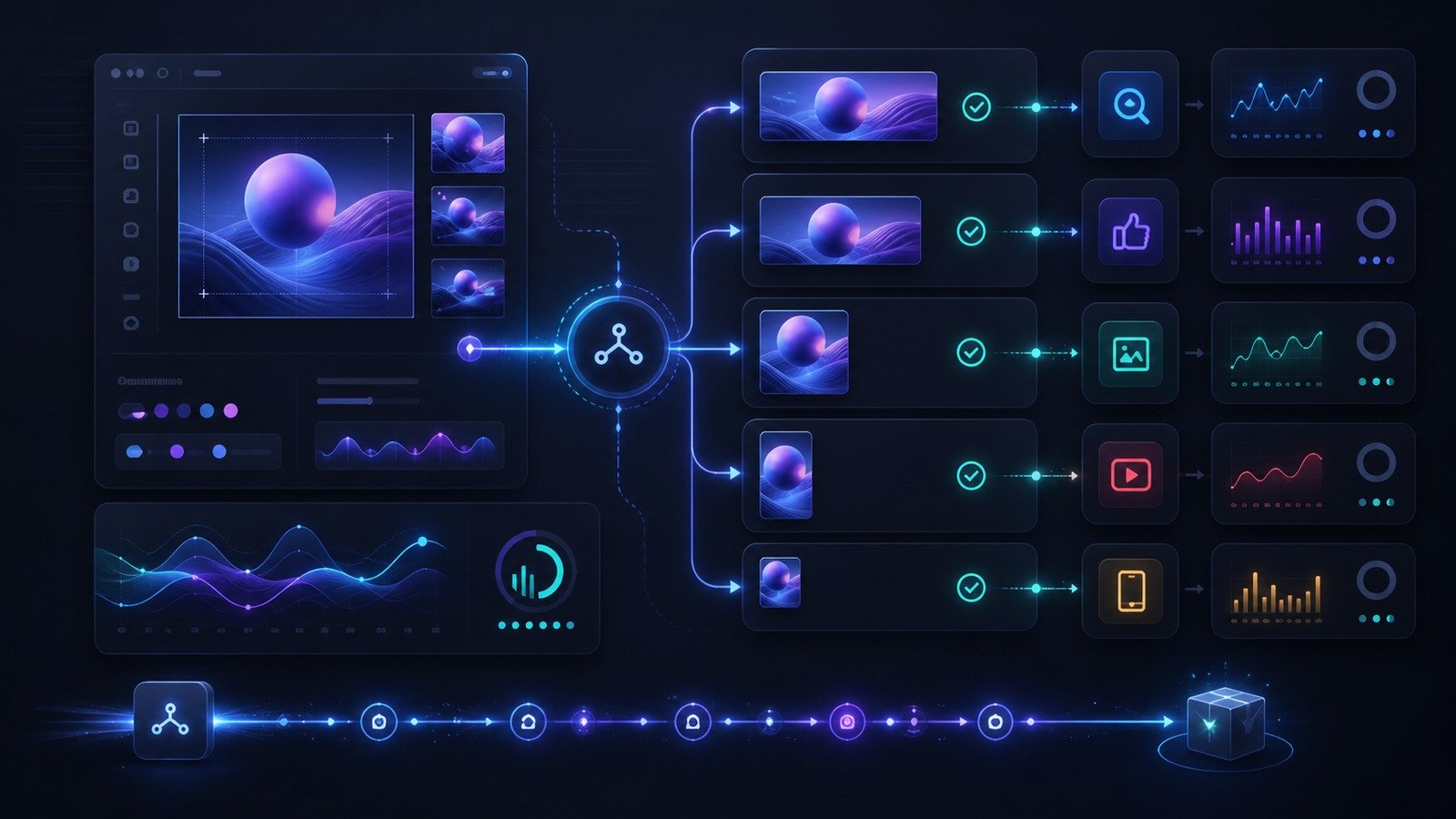 Multi-channel ad export workflow with resized creative assets