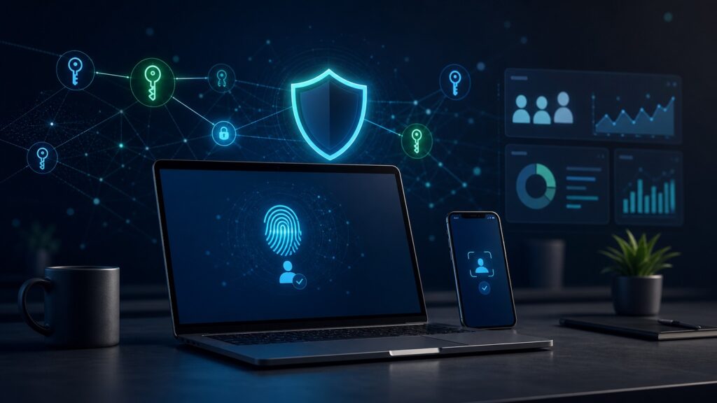 Passkey and phishing-resistant MFA dashboard for a small business team