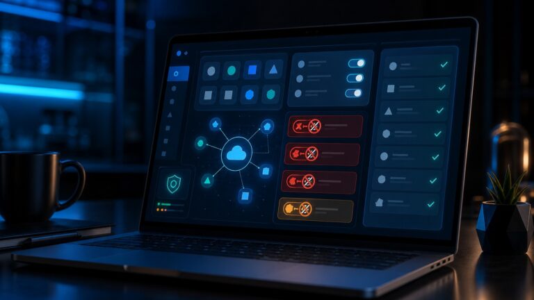 SaaS vendor offboarding dashboard showing revoked access tokens and a security checklist