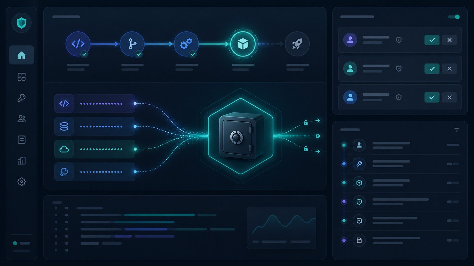 CI/CD secrets workflow moving API keys into a secure vault