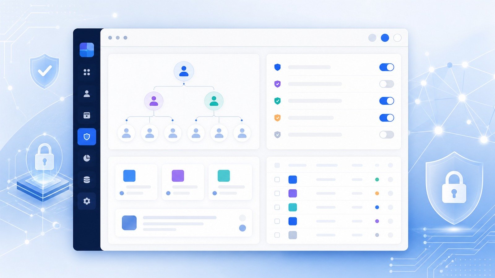 Client portal permissions and data access dashboard concept