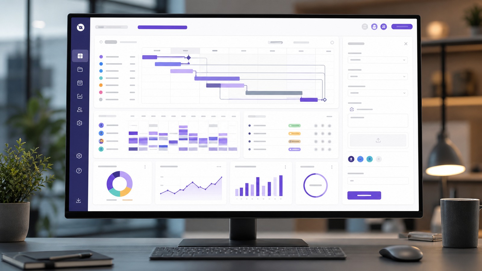 Wrike project views and workload dashboard concept